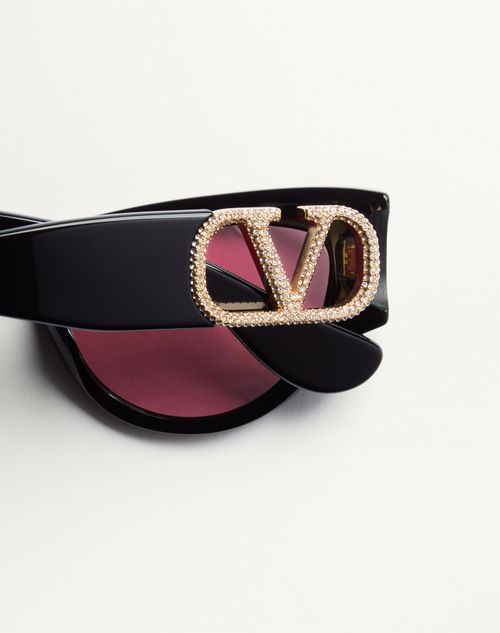 Valentino - Cat-eye Acetate Eyewear - Black/red - Woman - Eyewear