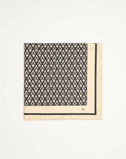 Valentino Garavani Toute La V Scarf In Cream/black