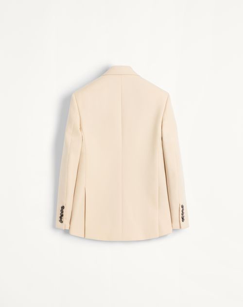 Valentino - Single-breasted Wool Gabardine Jacket - Butter - Man - Coats And Blazers