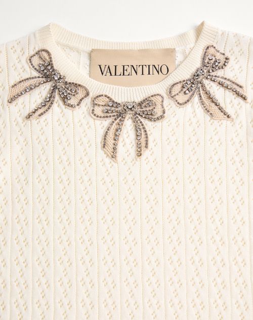 Valentino - Embroidered Cotton Top - Ivory - Woman - Knitwear