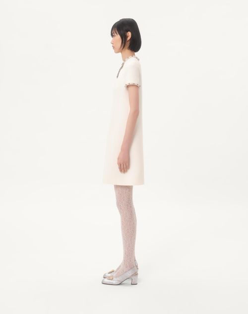 Valentino - Embroidered Crepe Couture Short Dress - Ivory - Woman - Dresses