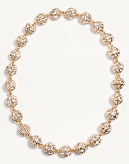 Valentino Garavani Poetique Des Gouttes Necklace In Metal And Swarovski® Crystals Woman Gold/crystal In Multi