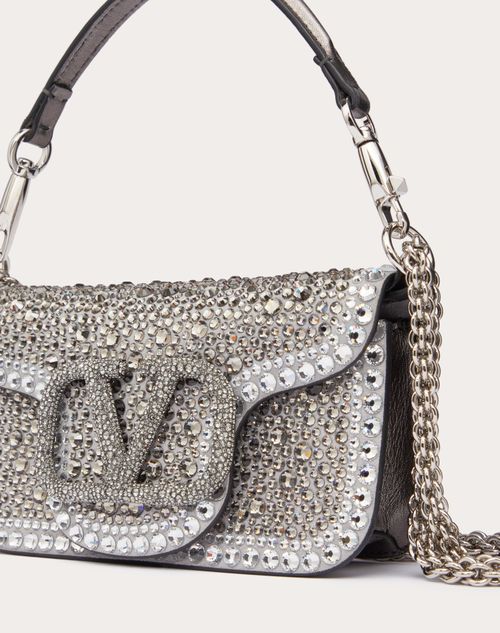 Valentino Garavani - Borsa Piccola A Spalla Valentino Garavani Locò Con Strass - Crystal - Donna - Borse A Spalla