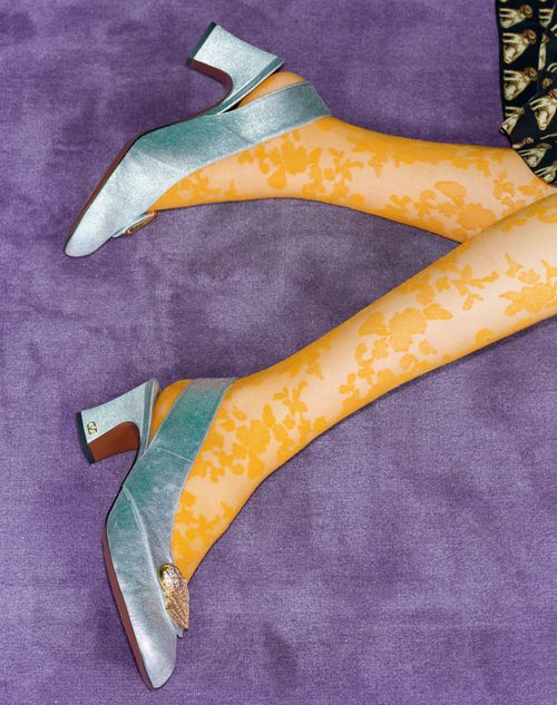 Valentino Garavani - Adamantine Slingback Pumps In Glitter Fabric 60mm - Silver - Woman - Pumps
