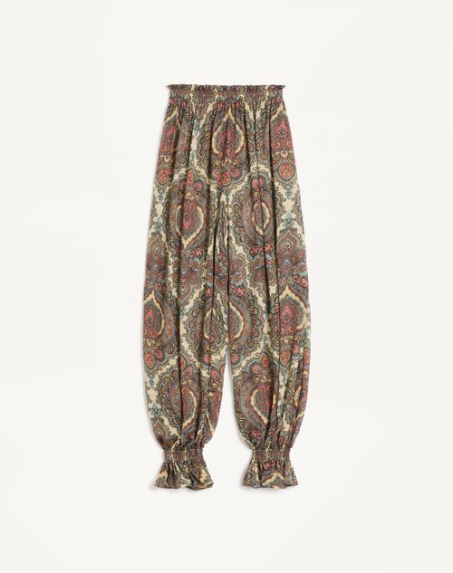 Valentino - Voyage Imaginaire Cashmere Print Georgette Trousers - Birch/multicolour - Woman - Trousers And Shorts