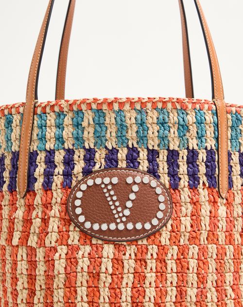 Valentino Garavani - Valentino Garavani Raffia Shopping Bag - Multicolour - Woman - Totes