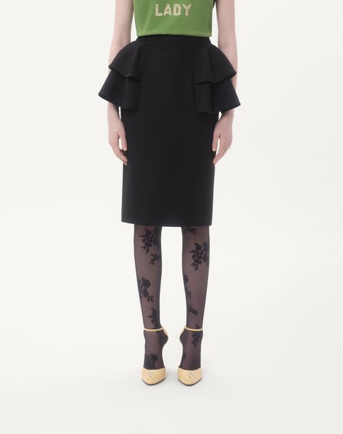 Valentino - Crepe Couture Midi Skirt - Black - Woman - Skirts