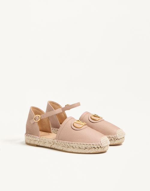 Valentino Garavani - Vlogo Signature Ballerina In Grainy Calfskin 25mm - Rose Cannelle - Woman - Espadrilles And Wedges