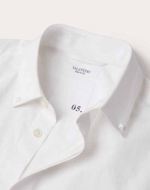 Valentino - Chemise En Coton Avec Clous Rockstud Untitled - Blanc - Homme - Chemisiers
