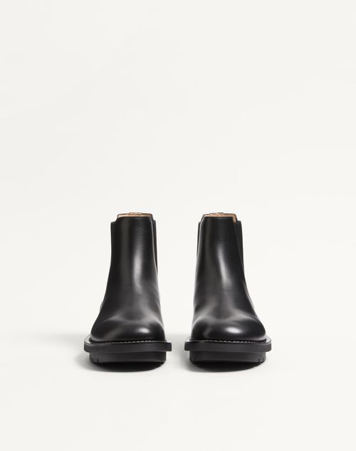 Valentino Garavani - Urbie Calfskin Ankle Boot - Black - Man - Boots