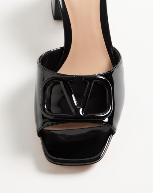 Valentino Garavani - Vlogo Signature Patent Leather Slide Sandal 60mm - Black - Woman - Sandals