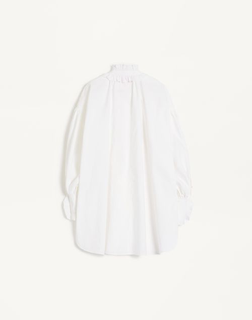 Valentino - Short Dress In Cotton And Linen - White - Woman - Dresses