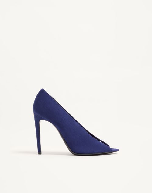 Valentino Garavani - Open Toe Révélé Suede Pumps 105mm - Indigo - Woman - Pumps And Slingbacks