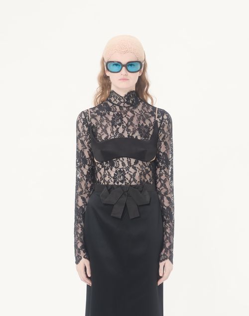 Valentino - Duchesse Bra Top - Black - Woman - Shirts & Tops