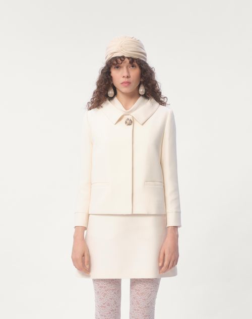 Valentino - Chaqueta De Crepe Couture - Marfil - Mujer - Abrigos Y Chaquetas