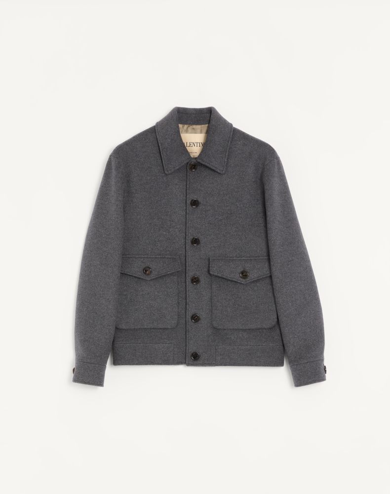 Valentino Men's Dark Grey Wool And Cashmere Jacket Man 56