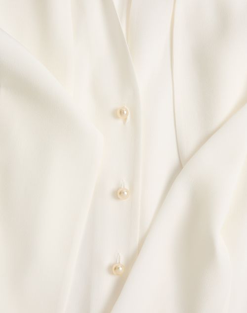 Valentino - Camicia In Crepe De Chine - Avorio - Donna - Camicie E Top