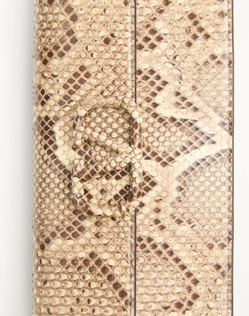 Valentino Garavani - Vlogo Signature Python Chain Wallet - Cream - Woman - Wallets And Small Leather Goods