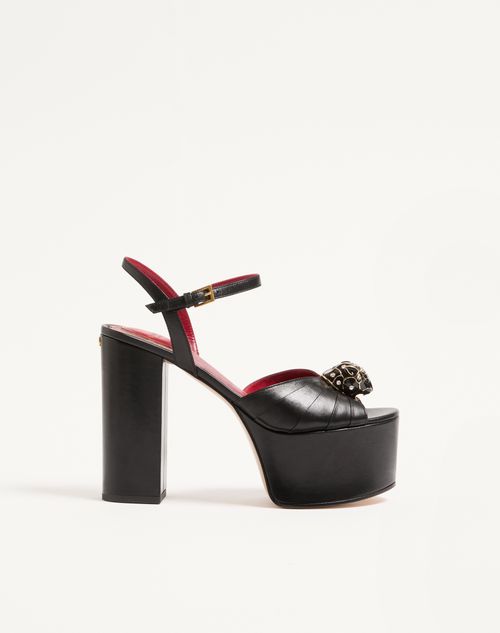 Valentino Garavani - Panthea Platform Sandal In Kidskin Leather 125mm - Black - Woman - Sandals