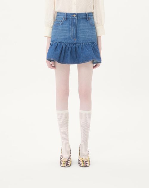 Valentino - Denim Mini Skirt - Blue - Woman - Denim