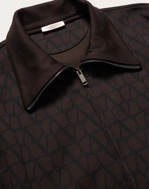 Valentino - Cotton High-neck Sweatshirt With Zipper And Toile Iconographe Print - Black - Man - T-shirts And Sweatshirts