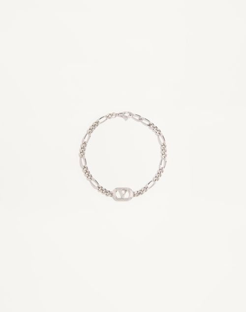 Valentino Oval Metal Chain Link Bracelet In Transparent