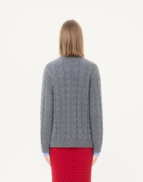 Valentino - Valentino Wool And Cashmere Cardigan - Grey - Woman - Knitwear