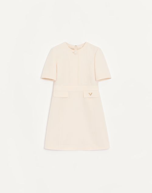 Valentino - Vestido Corto De Crepe Couture - Vainilla - Mujer - Vestidos