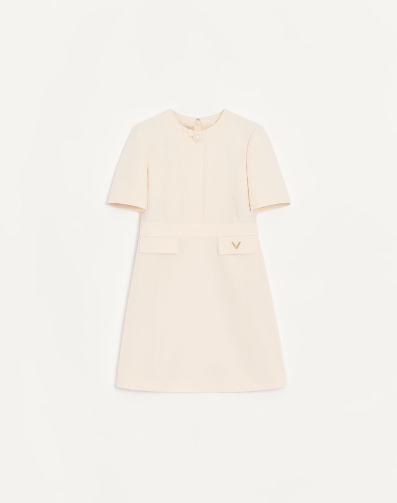 Valentino Women's Vanilla Crepe Couture Short Dress Woman 50