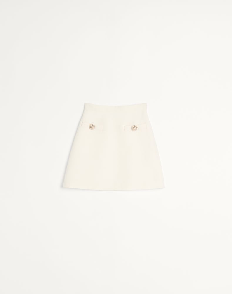 Valentino Women's Ivory Crepe Couture Short Skirt Woman 46