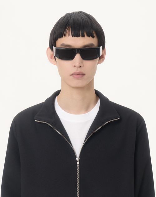 Valentino - Valentino Nylon Sweatshirt With Vgold - Black/butter - Man - T-shirts And Sweatshirts