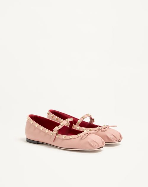 Valentino Garavani - Mary-jane Rockstud Ballerina In Nappa 05mm - Phard - Woman - Ballerinas