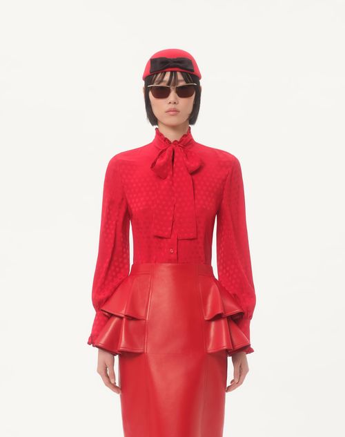 Valentino - Crepe De Chine Shirt With Cour De Coeur Print - Paris - Woman - Shirts And Tops