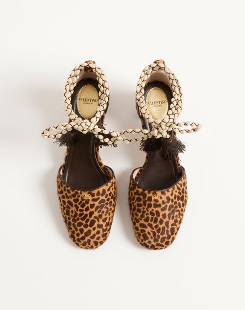 Valentino Garavani - D'orsay Bondie Pump In Pony-effect Calfskin 45mm - Animal Print - Woman - Pumps