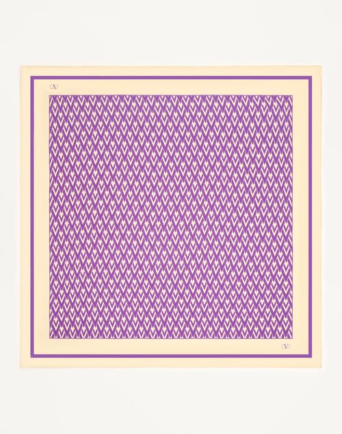 Valentino Garavani - Toute La V Silk Scarf - Purple - Woman - Soft Accessories