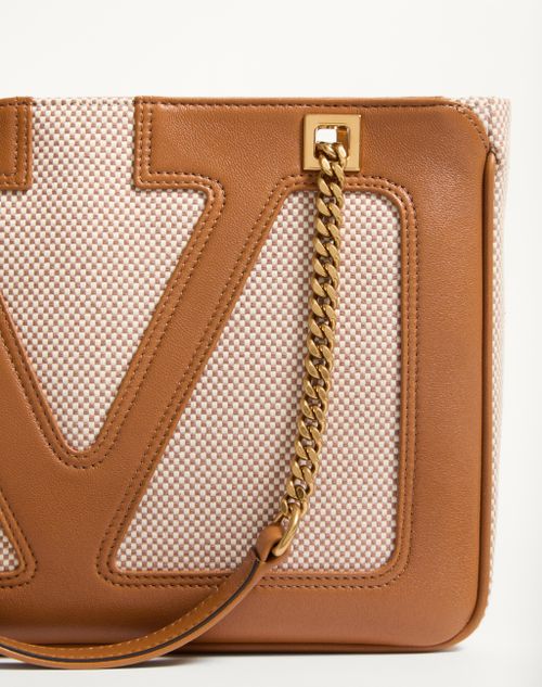 Valentino Garavani - Valentino Garavani Viva Superstar Small Canvas Shopping Bag - Natural/spice - Woman - Totes
