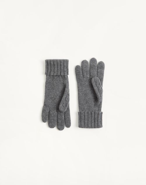 Valentino Garavani - Guanti Valentino In Lana - Grigio Scuro - Uomo - Cappelli E Guanti