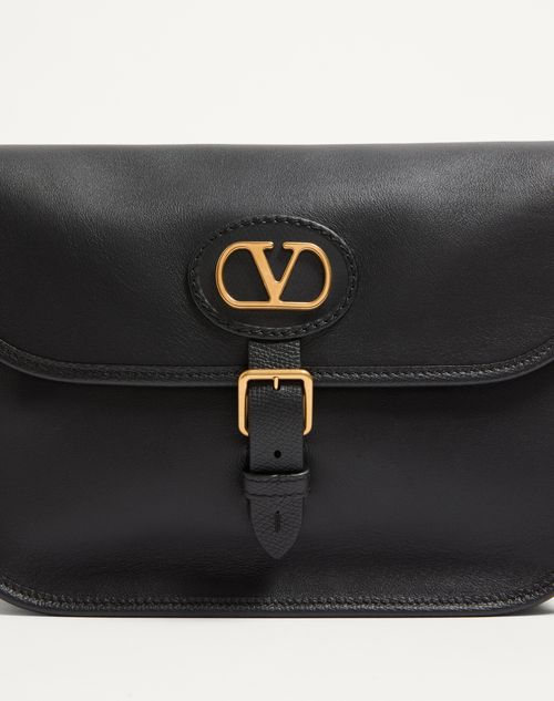 Valentino Garavani - Valentino Garavani Antibes Calfskin Shoulder Bag - Black - Man - Shoulder Bags