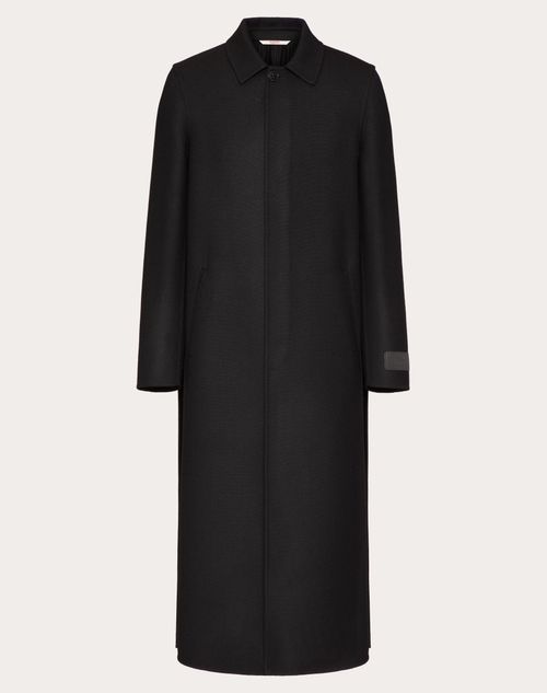 Valentino Wool Coat With Maison  Tailoring Label In Black