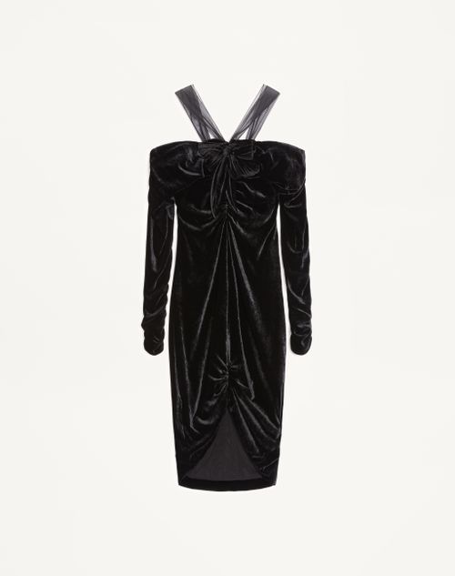 Valentino Vestido De Terciopelo Mujer Negro 38