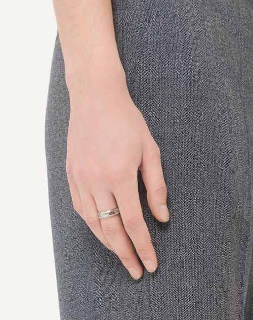 Valentino Garavani - Anello Ovalette In Metallo - Palladio - Uomo - Gioielli