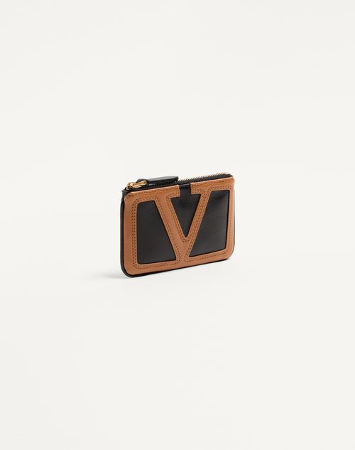 Valentino Garavani - Valentino Garavani Viva Superstar Nappa Leather Key Ring - Black/spice - Woman - Bag Charms And Keyrings