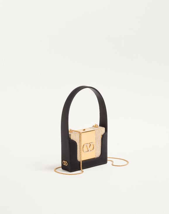 Valentino Garavani Minaumorphe Minaudière In Metal With Swarovski