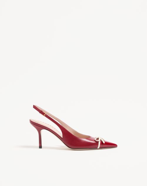 Valentino Garavani - Bepointy Slingback Pump In Patent Leather And Kidskin 80mm - Red/ivory - Woman - Pumps