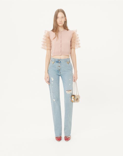 Valentino - Valentino Cashmere Cardigan - Skin - Woman - Knitwear