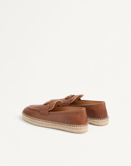 Valentino Garavani - Palm Avenue Calfskin Loafer - Tobacco - Man - Loafers And Driver