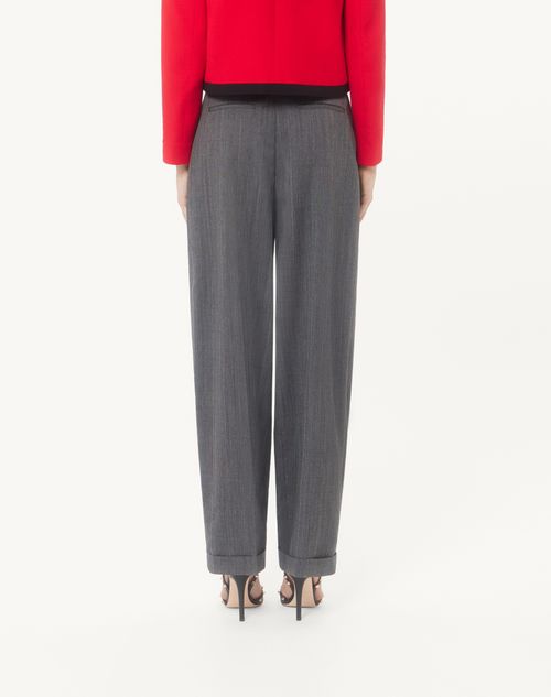 Valentino - Valentino Trousers In Multicolour Pinstripe - Grey/multicolour - Woman - Trousers And Shorts
