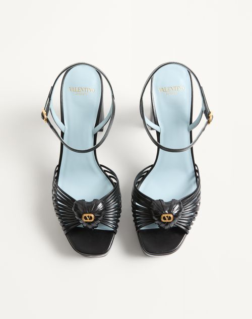 Valentino Garavani - Coeur Royal Platform Sandal In Kidskin 115mm - Black - Woman - Sandals