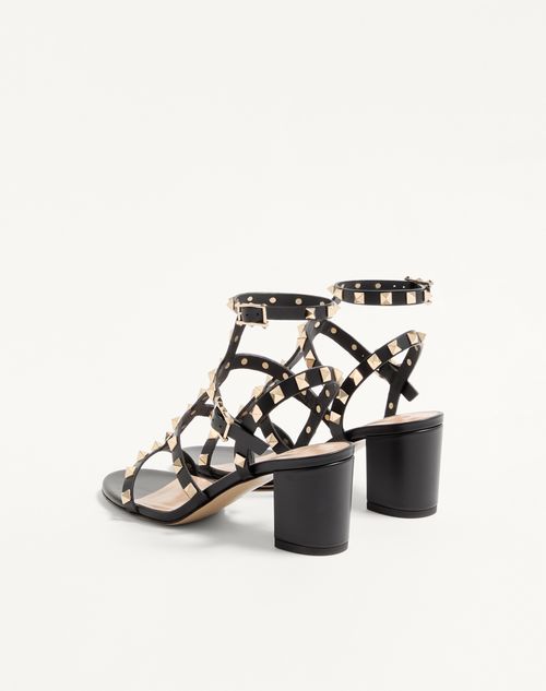 Valentino Garavani - Rockstud Calfskin Ankle Strap Sandal 60 Mm - Black - Woman - Sandals