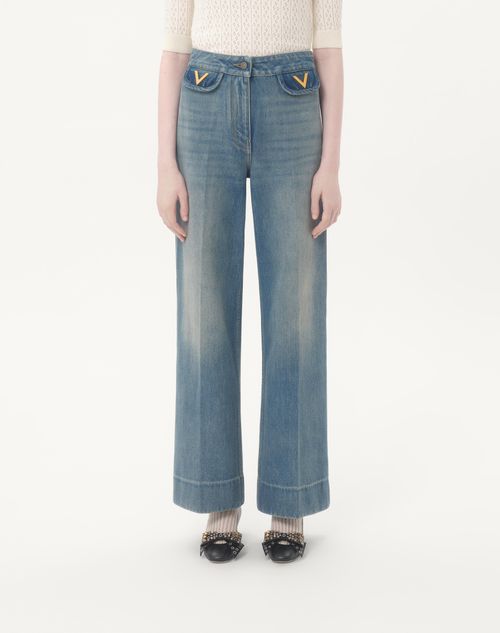Valentino - Denim Pants - Blue - Woman - Denim